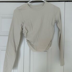 Lululemon Bone (Cream) All It Takes Ribbed Nulu Long Sleeve Shirt Size 2